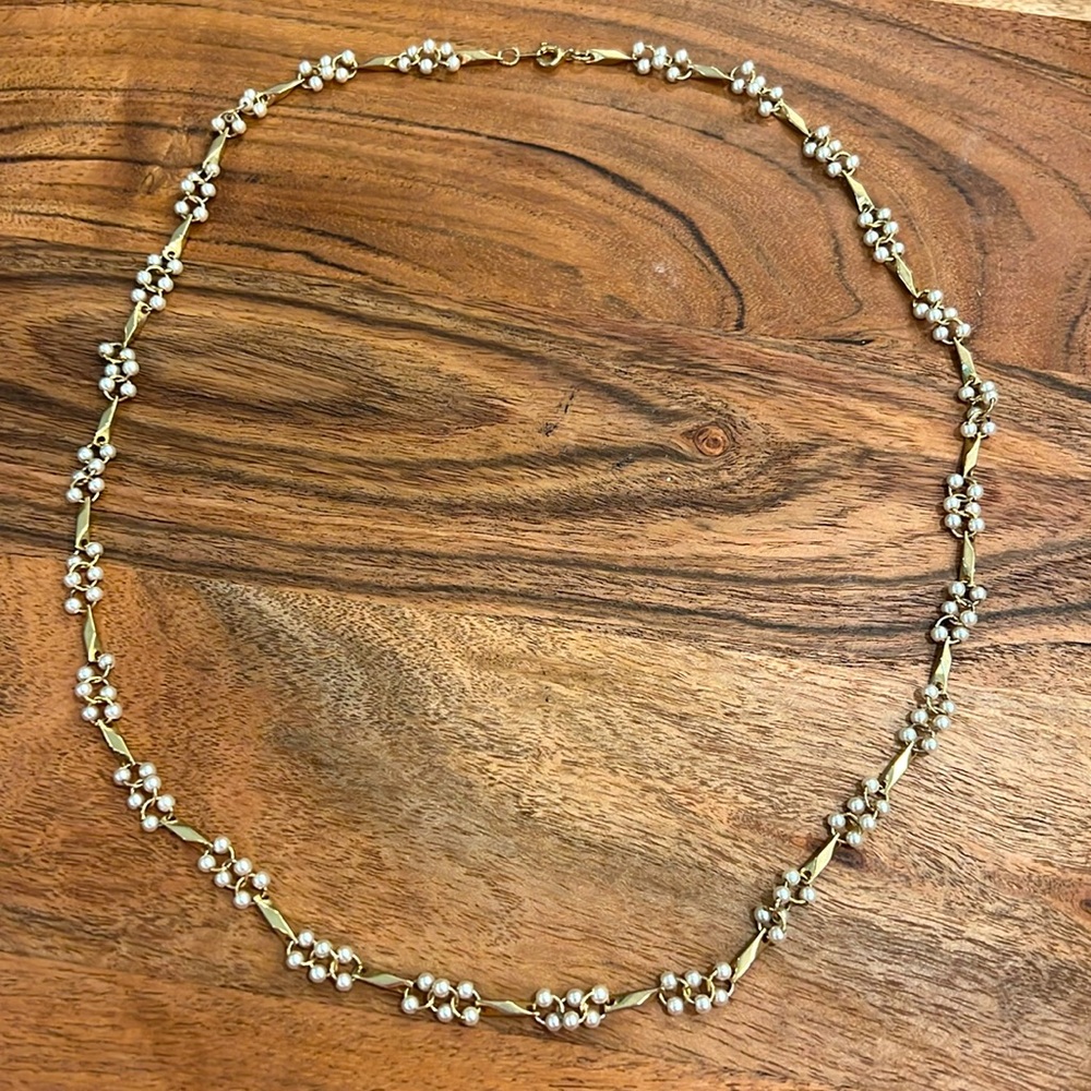 Gold and Pearl Beaded Necklace